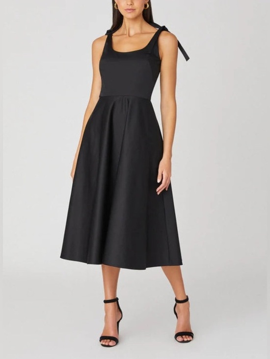 Shoshanna Dresses & Skirts - Shoshanna Black Midi Dress with Tie-Shoulder Straps